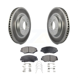 Front Coated Disc Brake Rotors And Semi-Metallic Pads Kit For 2015 Honda Civic EX with Manual transmission KGF-100482