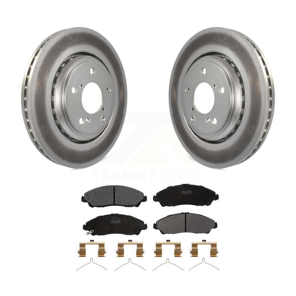 Front Coated Disc Brake Rotors And Semi-Metallic Pads Kit For Honda Pilot Acura MDX Ridgeline KGF-100486 by Transit Auto