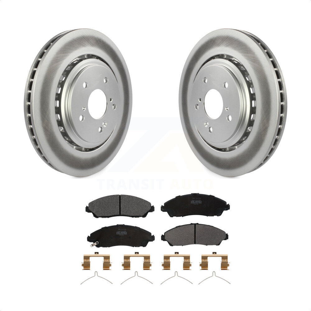 Front Coated Disc Brake Rotors And Semi-Metallic Pads Kit For 2014-2016 Acura MDX KGF-100490 by Transit Auto