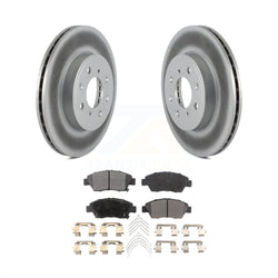 Front Coated Disc Brake Rotors And Semi-Metallic Pads Kit For Honda Fit KGF-100493
