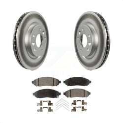 Front Coated Disc Brake Rotors And Semi-Metallic Pads Kit For 2015 Nissan LEAF Vehicles Manufactured In Japan KGF-100500
