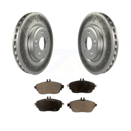 Front Coated Disc Brake Rotors And Semi-Metallic Pads Kit For Mercedes-Benz GLA250 CLA250 With Sport Package KGF-100504 by Transit Auto