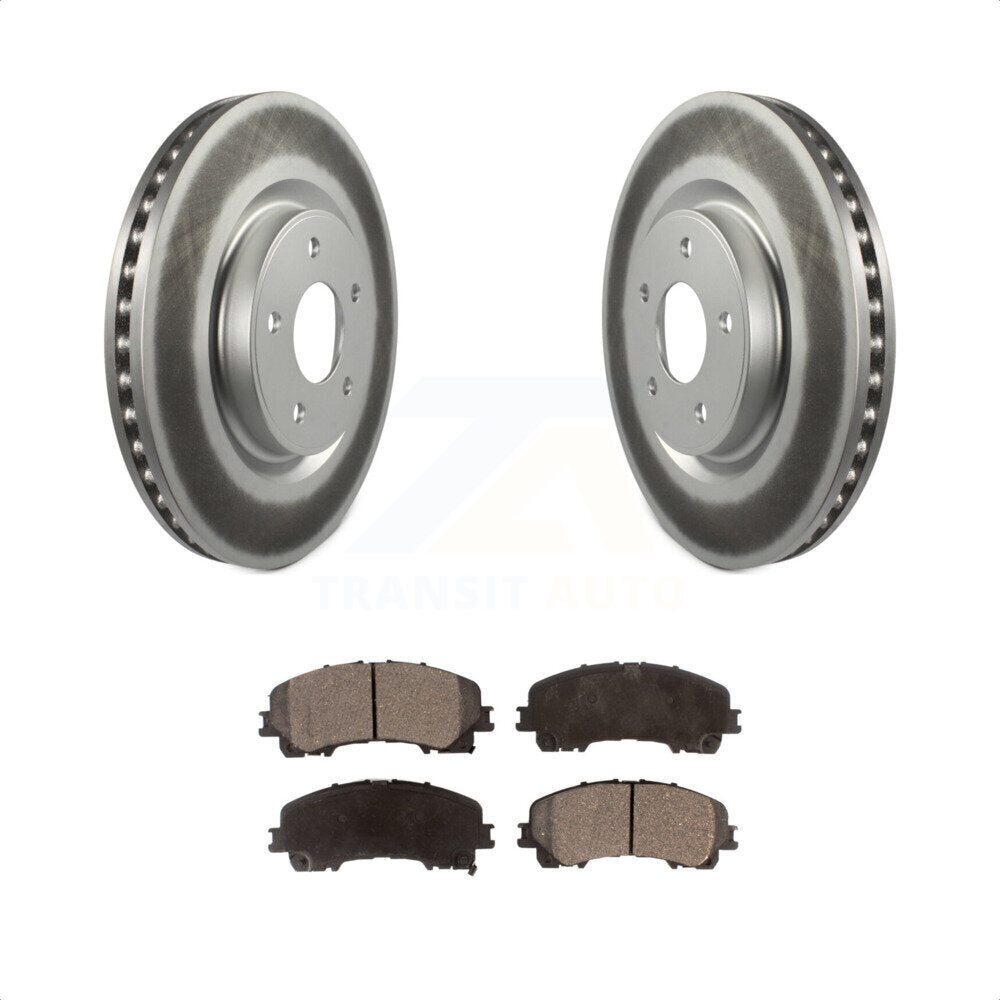 Front Coated Disc Brake Rotors And Semi-Metallic Pads Kit For Nissan Rogue KGF-100505 by Transit Auto