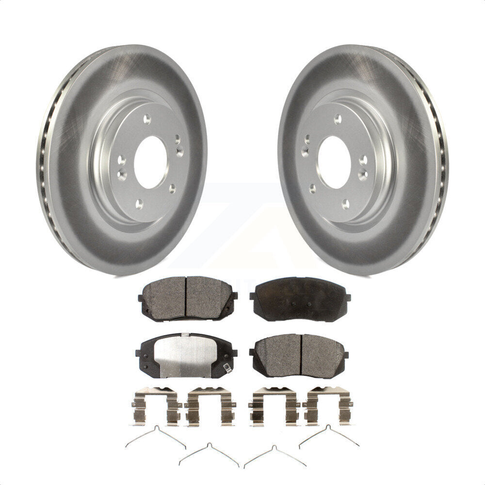 Front Coated Disc Brake Rotors And Semi-Metallic Pads Kit For Hyundai Sonata Kia Optima Niro EV Kona Electric KGF-100511 by Transit Auto