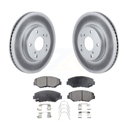 Front Coated Disc Brake Rotors And Semi-Metallic Pads Kit For Honda Civic KGF-100514