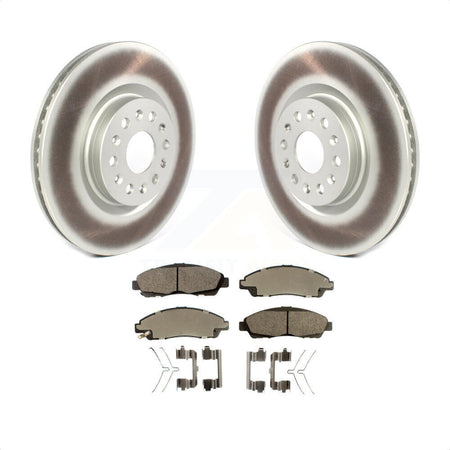 Front Coated Disc Brake Rotors And Semi-Metallic Pads Kit For Cadillac XT5 Buick Enclave XT6 KGF-100524 by Transit Auto