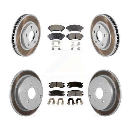 Front Rear Coated Disc Brake Rotors And Semi-Metallic Pads Kit For 2002-2004 Pontiac Montana FWD with rear brakes KGF-100546 by Transit Auto