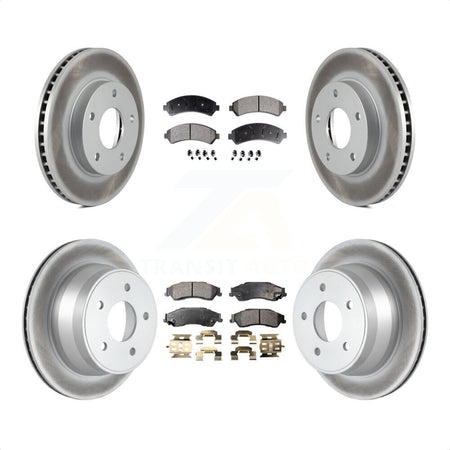 Front Rear Coated Disc Brake Rotors And Semi-Metallic Pads Kit For Chevrolet S10 Blazer GMC Sonoma Jimmy Oldsmobile Bravada Isuzu Hombre KGF-100550 by Transit Auto