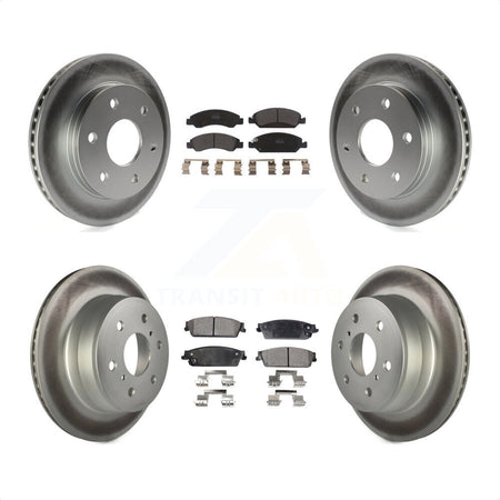 Front Rear Coated Disc Brake Rotors And Semi-Metallic Pads Kit For 2007 GMC Sierra 1500 rear brakes KGF-100551 by Transit Auto