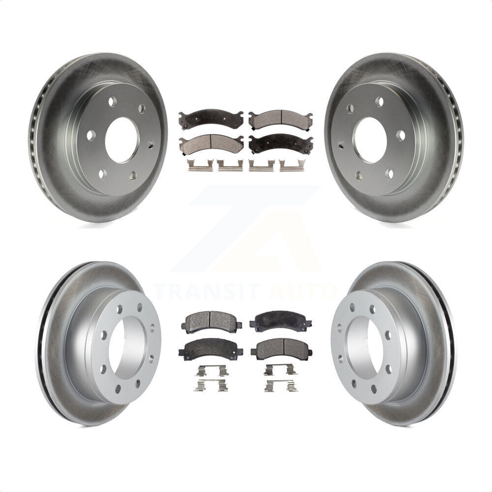 Front Rear Coated Disc Brake Rotors And Semi-Metallic Pads Kit For 2006-2006 Chevrolet Express 2500 GMC Savana KGF-100552 by Transit Auto