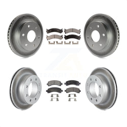 Front Rear Coated Disc Brake Rotors And Semi-Metallic Pads Kit For 2006-2006 Chevrolet Express 2500 GMC Savana KGF-100552