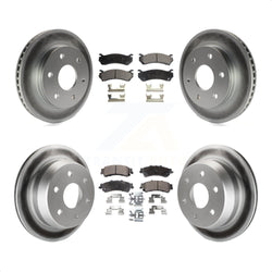 Front Rear Coated Disc Brake Rotors And Semi-Metallic Pads Kit For Chevrolet Silverado 1500 GMC Sierra Classic Suburban Tahoe Astro Yukon XL Safari KGF-100554