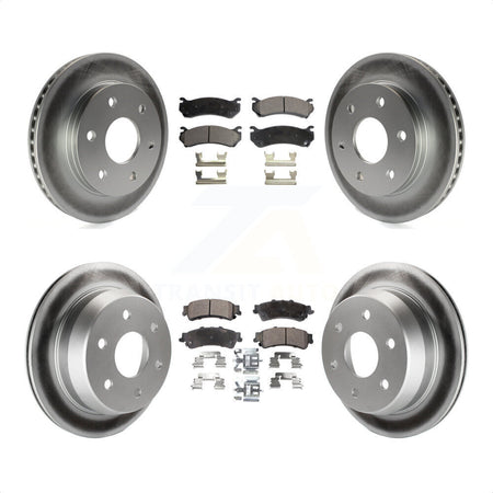 Front Rear Coated Disc Brake Rotors And Semi-Metallic Pads Kit For Chevrolet Silverado 1500 GMC Sierra Classic Suburban Tahoe Astro Yukon XL Safari KGF-100554 by Transit Auto