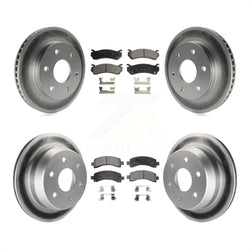 Front Rear Coated Disc Brake Rotors And Semi-Metallic Pads Kit For 2002 Chevrolet Avalanche 1500 With Single Piston Caliper 325mm Diameter Rotor KGF-100556