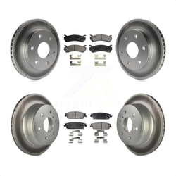 Front Rear Coated Disc Brake Rotors And Semi-Metallic Pads Kit For 2007 Chevrolet Silverado 1500 rear brakes KGF-100560