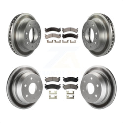 Front Rear Coated Disc Brake Rotors And Semi-Metallic Pads Kit For 2003-2003 Chevrolet Silverado 2500 HD Suburban GMC Sierra KGF-100561