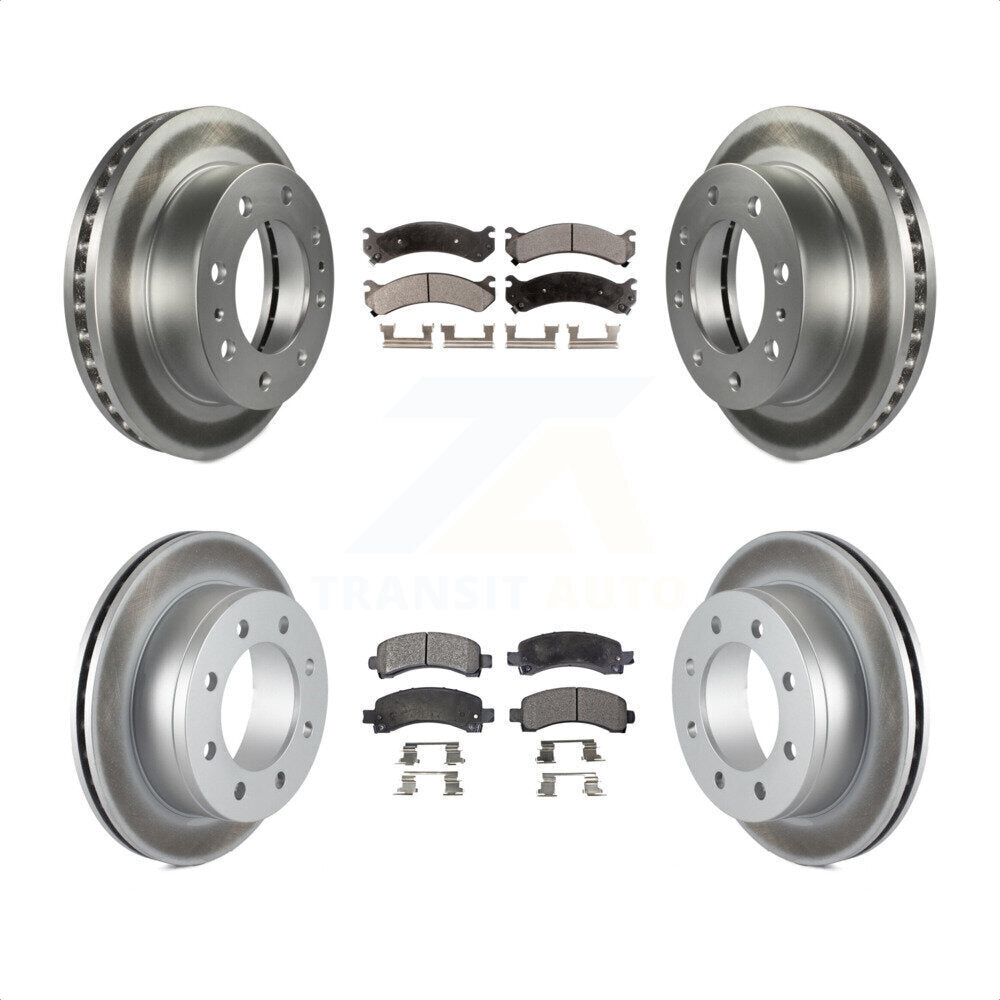 Front Rear Coated Disc Brake Rotors And Semi-Metallic Pads Kit For Chevrolet Express 2500 GMC Savana KGF-100563 by Transit Auto