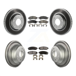 Front Rear Coated Disc Brake Rotors And Semi-Metallic Pads Kit For Chevrolet Trailblazer GMC Envoy EXT XL Buick Rainier Saab 9-7x Isuzu Ascender SSR KGF-100572