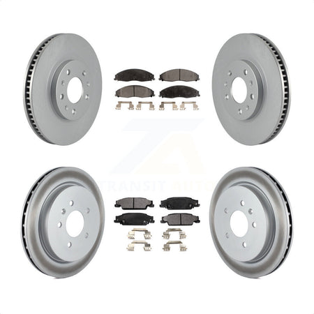 Front Rear Coated Disc Brake Rotors And Semi-Metallic Pads Kit For Cadillac CTS With Standard Suspension KGF-100575 by Transit Auto