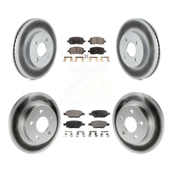 Front Rear Coated Disc Brake Rotors And Semi-Metallic Pads Kit For Pontiac G5 Pursuit KGF-100576
