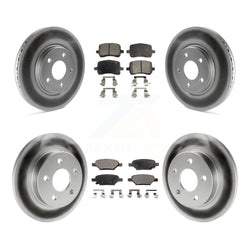 Front Rear Coated Disc Brake Rotors And Semi-Metallic Pads Kit For Chevrolet Cobalt Saturn Ion HHR Malibu Pontiac G6 Pursuit KGF-100577