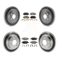 Front Rear Coated Disc Brake Rotors And Semi-Metallic Pads Kit For 2010 Pontiac G5 With Brakes KGF-100579