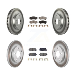 Front Rear Coated Disc Brake Rotors And Semi-Metallic Pads Kit For Pontiac Grand Prix Buick LaCrosse Allure KGF-100581