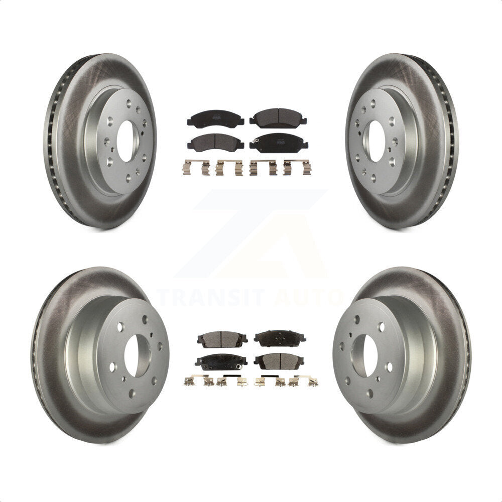 Front Rear Coated Disc Brake Rotors And Semi-Metallic Pads Kit For Chevrolet Silverado 1500 GMC Sierra Tahoe Suburban Yukon Cadillac XL Escalade ESV KGF-100592 by Transit Auto