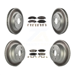 Front Rear Coated Disc Brake Rotors And Semi-Metallic Pads Kit For Chevrolet Silverado 1500 GMC Sierra Tahoe Suburban Yukon Cadillac XL Escalade ESV KGF-100592