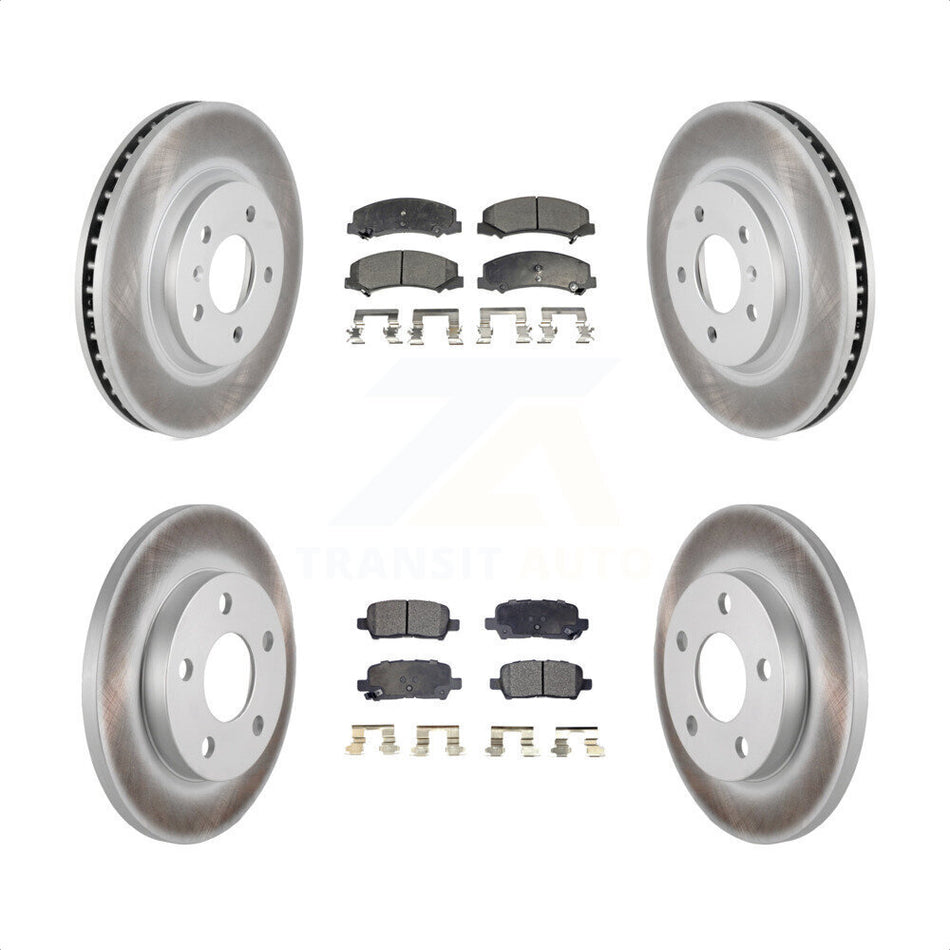 Front Rear Coated Disc Brake Rotors And Semi-Metallic Pads Kit For Chevrolet Impala Limited KGF-100600 by Transit Auto