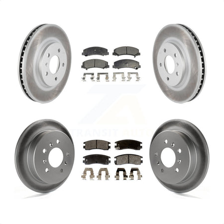 Front Rear Coated Disc Brake Rotors And Semi-Metallic Pads Kit For Chevrolet Impala Monte Carlo KGF-100601 by Transit Auto