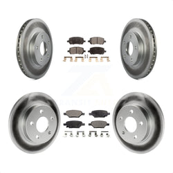Front Rear Coated Disc Brake Rotors And Semi-Metallic Pads Kit For 2007-2010 Pontiac G5 With Drum Brakes 5 Lug Wheels KGF-100602