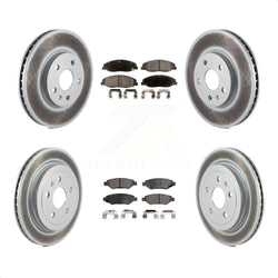 Front Rear Coated Disc Brake Rotors And Semi-Metallic Pads Kit For Cadillac CTS KGF-100607