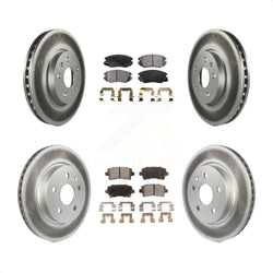Front Rear Coated Disc Brake Rotors And Semi-Metallic Pads Kit For Chevrolet Malibu Impala Buick LaCrosse Limited Allure KGF-100612