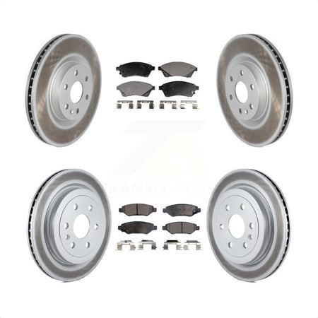 Front Rear Coated Disc Brake Rotors And Semi-Metallic Pads Kit For Cadillac SRX Saab 9-4X KGF-100613 by Transit Auto