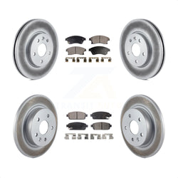 Front Rear Coated Disc Brake Rotors And Semi-Metallic Pads Kit For Chevrolet Cruze Sonic Limited KGF-100614