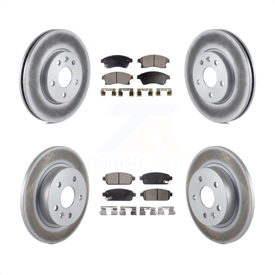 Front Rear Coated Disc Brake Rotors And Semi-Metallic Pads Kit For Chevrolet Cruze Sonic Limited KGF-100614 by Transit Auto