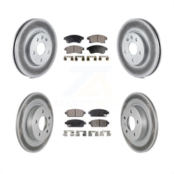 Front Rear Coated Disc Brake Rotors And Semi-Metallic Pads Kit For 2013 Chevrolet Cruze With 292mm Diameter Rotor KGF-100615
