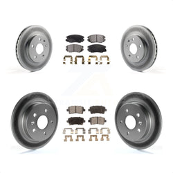 Front Rear Coated Disc Brake Rotors And Semi-Metallic Pads Kit For Chevrolet Malibu Limited KGF-100618