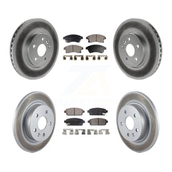 Front Rear Coated Disc Brake Rotors And Semi-Metallic Pads Kit For Chevrolet Buick Encore Trax Sonic KGF-100623
