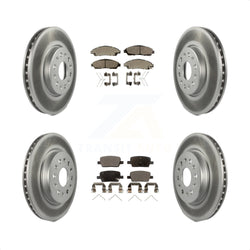 Front Rear Coated Disc Brake Rotors And Semi-Metallic Pads Kit For Chevrolet Traverse GMC Acadia Buick Enclave Blazer KGF-100626
