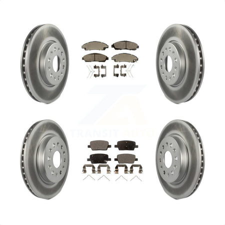 Front Rear Coated Disc Brake Rotors And Semi-Metallic Pads Kit For Chevrolet Traverse GMC Acadia Buick Enclave Blazer KGF-100626 by Transit Auto