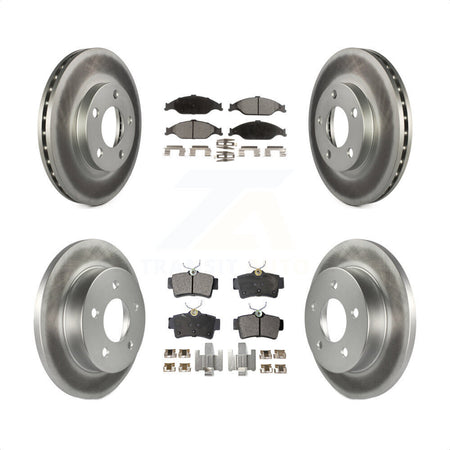 Front Rear Coated Disc Brake Rotors And Semi-Metallic Pads Kit For Ford Mustang KGF-100627 by Transit Auto