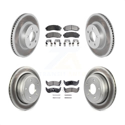 Front Rear Coated Disc Brake Rotors And Semi-Metallic Pads Kit For Ford Ranger Mazda B4000 KGF-100634
