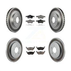 Front Rear Coated Disc Brake Rotors And Semi-Metallic Pads Kit For Ford Escape Mercury Mariner Mazda Tribute KGF-100641