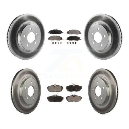 Front Rear Coated Disc Brake Rotors And Semi-Metallic Pads Kit For Ford Mustang KGF-100653 by Transit Auto