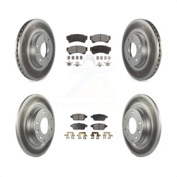 Front Rear Coated Disc Brake Rotors And Semi-Metallic Pads Kit For Ford Fusion Mazda 6 Lincoln MKZ Mercury Milan Zephyr KGF-100654