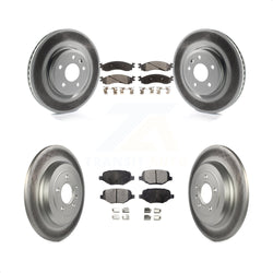 Front Rear Coated Disc Brake Rotors And Semi-Metallic Pads Kit For 2010-2012 Ford Taurus SHO KGF-100668