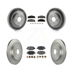 Front Rear Coated Disc Brake Rotors And Semi-Metallic Pads Kit For 2013 Ford Explorer Sport With Heavy Duty Brakes KGF-100672
