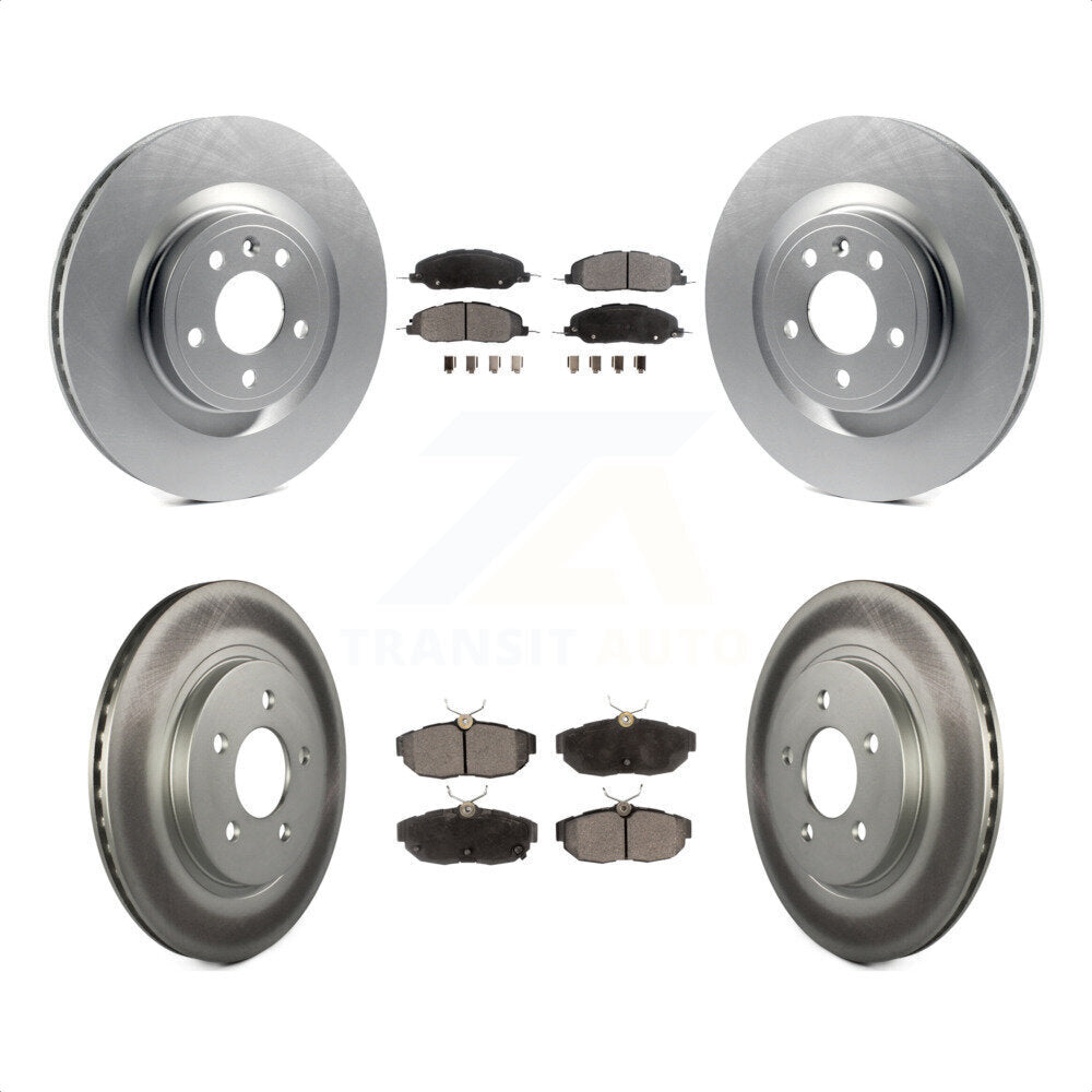 Front Rear Coated Disc Brake Rotors And Semi-Metallic Pads Kit For Ford Mustang KGF-100675 by Transit Auto